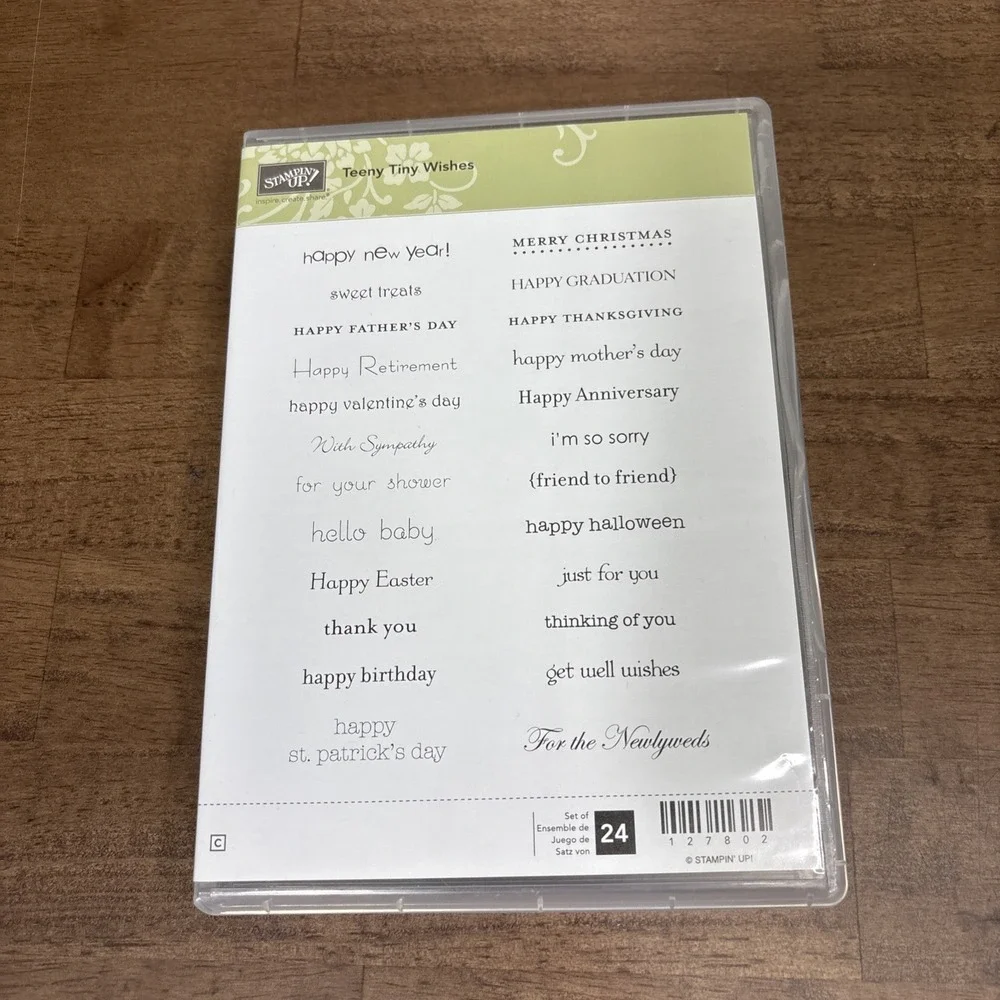 Stampin' Up! Teeny Tiny Wishes Stamp Set Cling 127802 Phrases
